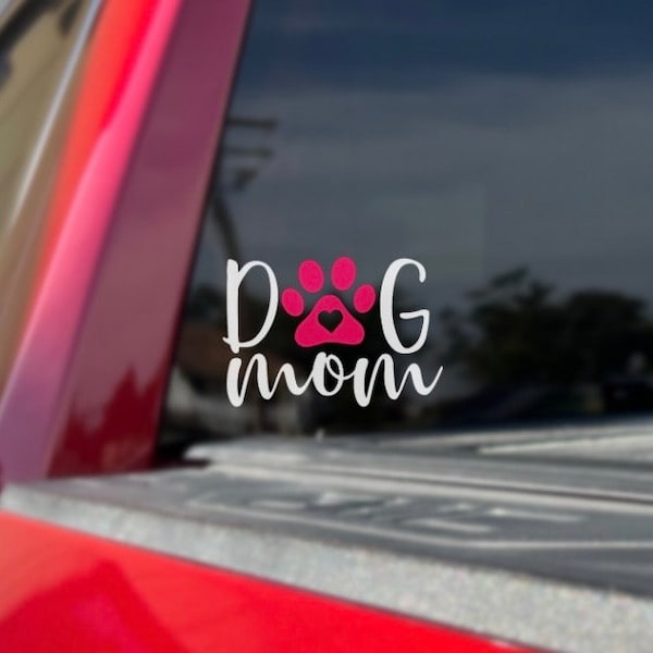 Dog Mom Paw Print Decal - Holographic - Metallic - Cute Decal - Window Decal - Car Decal - Tumbler Decal - Decal - Car Accessories