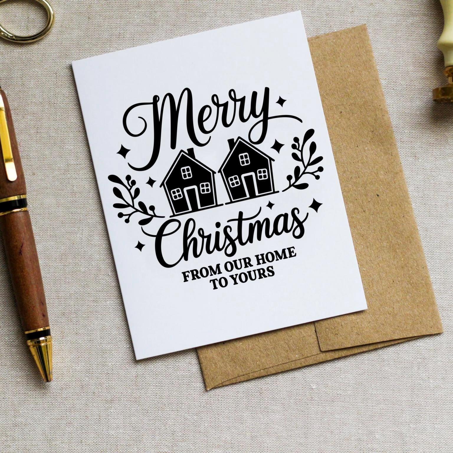 Merry Christmas From Our Home to Yours Card - Xmas - Holiday Card ...