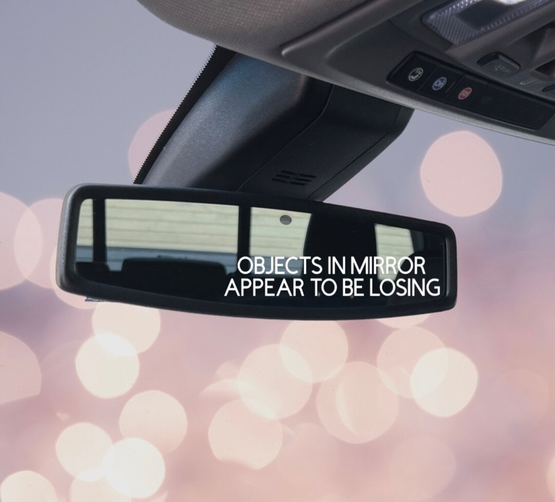 Objects in Mirror Tiny Decal Rearview Side Visor Mirror Etsy