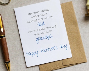 Grandpa Fathers Day Card - Grandparents - Happy Fathers Day - Gift for Dad Grandpa - Parents - Love - Personalized