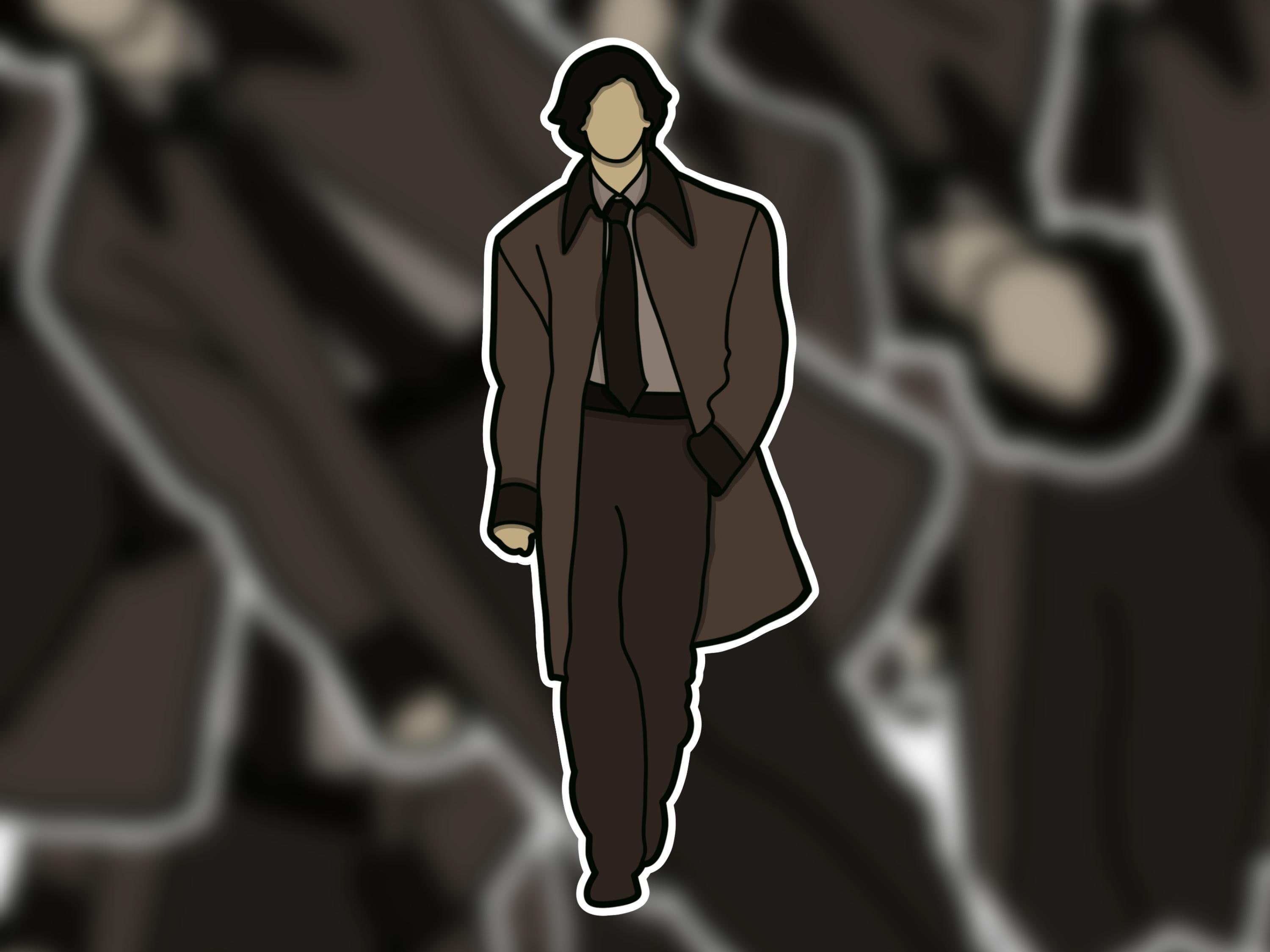 Simple Male Sticker Male Fashion Sticker – Stylish Runway Model in Cool Designer Outfit ...