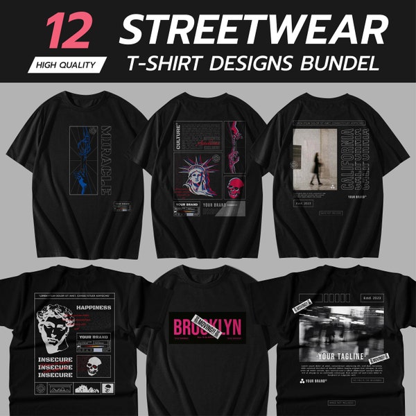 Urban Streetwear T-Shirt Designs | T-Shirt Designs Bundle | Streetwear Designs | Streetwear Design Bundle | Graphics Shirt | DTF | DTG