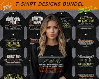 Halloween Typography Bundle – Retro Hand-Drawn Digital Download