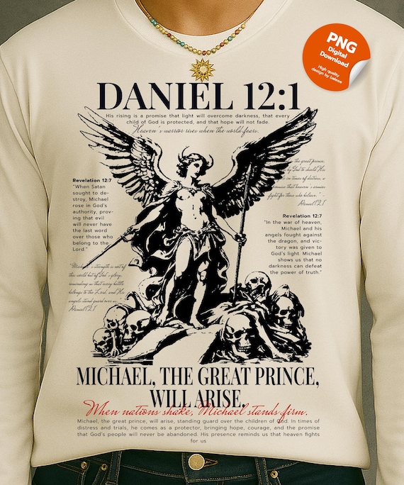 Saint Michael the Archangel T-shirt: Christian Streetwear (PNG