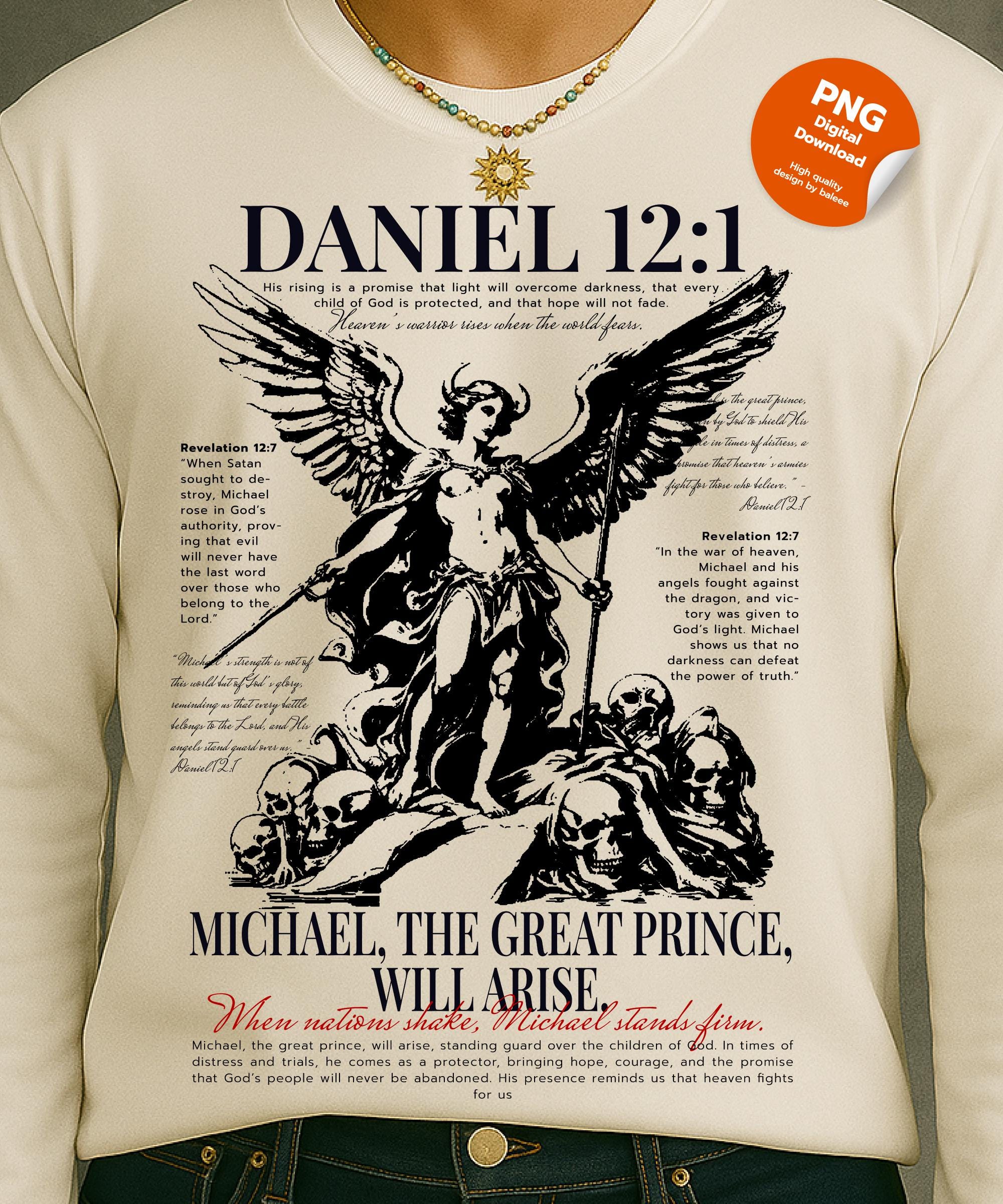 Saint Michael the Archangel T-shirt: Christian Streetwear (PNG