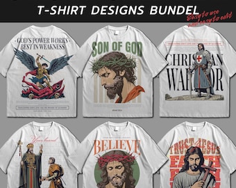 Christian Streetwear T-Shirt Designs Bundle (AI & EPS Files)