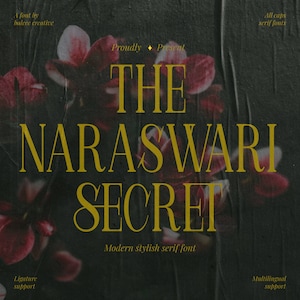 Fuente Naraswari: fuente serif retro, fuente elegante, fuente moderna, fuente vintage, fuente con logotipo, fuente elegante, fuente Silhouette, fuentes