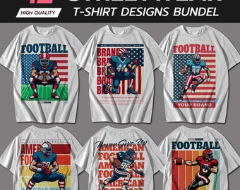 Diseños de camisetas de fútbol americano: Paquete de ropa urbana (AI, EPS)