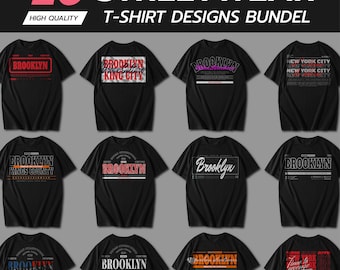 Urban Typography T-Shirt Designs: Streetwear Bundle (AI & EPS)