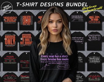 Typography T-Shirt Design Bundle: Streetwear Designs (AI & EPS Files, Digital Download)