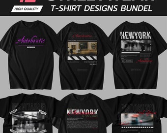 Urban Streetwear T-Shirt Designs Bundle (AI, EPS)