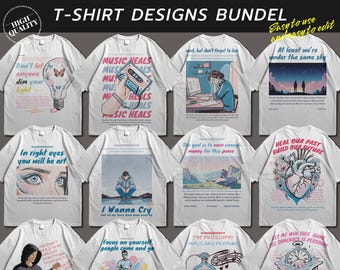 Motivational Streetwear T-Shirt Designs Bundle (AI & EPS Files) (Digital Download)