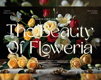 Floweria Sans Serif Font: Elegant Modern Display