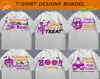 Paquete SVG de diseños de camisetas de Halloween: Dulce o truco, AI/EPS editable (descarga digital)