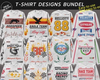 Racing Team T-Shirt Designs Bundle: Motorsport Streetwear (Digital Download)
