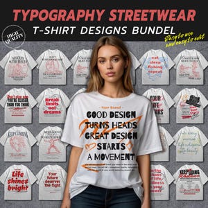 Typography T-shirt | Typography Streetwear Designs | Typography | Typography Design | Streetwear Shirt | DTF | DTG | Designs Bundle | Tshirt