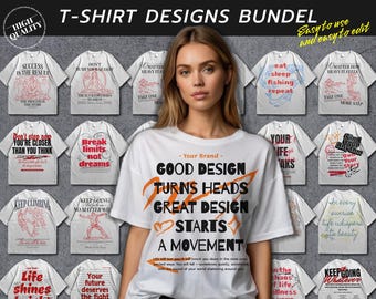 Typography T-Shirt Designs Bundle: Editable Streetwear Templates (AI & EPS Digital Download)