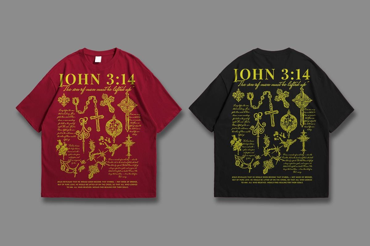 John 3:14 Christian Cross T-shirt (PNG & SVG) - Etsy