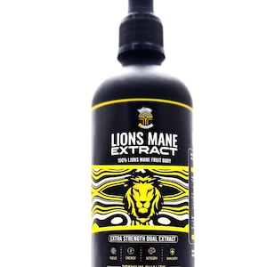 Lions Mane Mushroom Dual Extract Tincture Extra Strength 100ml Hericium Erinaceus