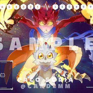 Tapete de juego Gammamon y BetelGammamon para Digimon TCG