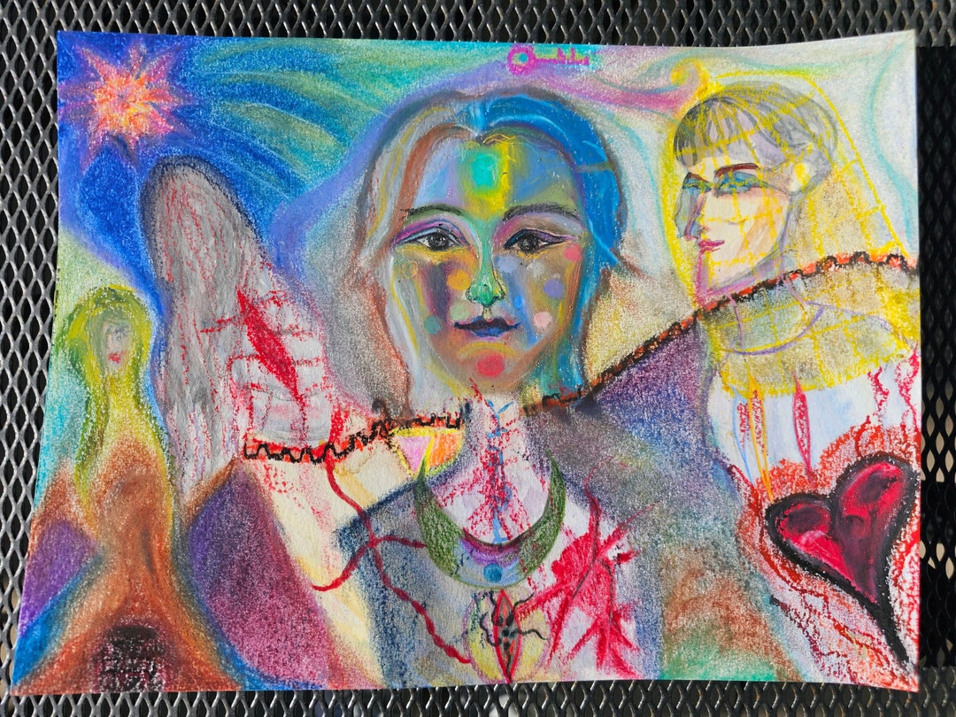 Original Oil Pastel Soft Pastel Watercolor Painting Women's Choices