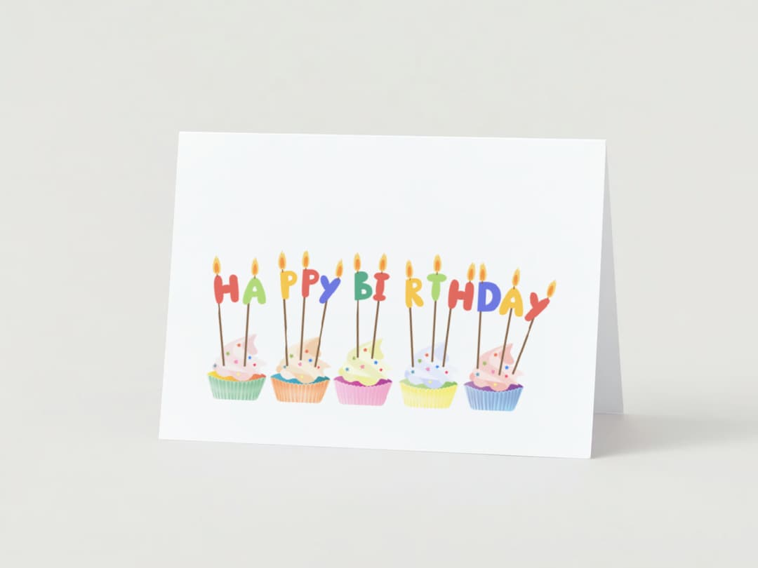 Printable Happy Birthday Foldable Card Birthday Cake - Etsy