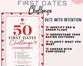 50 First Dates Challenge Workbook | Intentional Dating Journal, Red Flag Tracker (PDF Download)