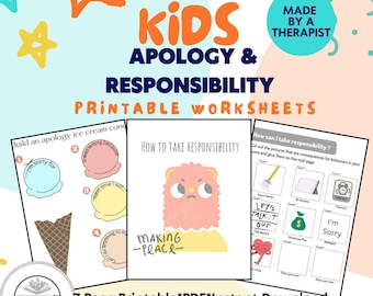 Kids Apology Letter Worksheet, Conflict Resolution (PDF)