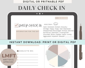 Daily Check-In Journal Printable: Mood & Sleep Tracker (PDF)