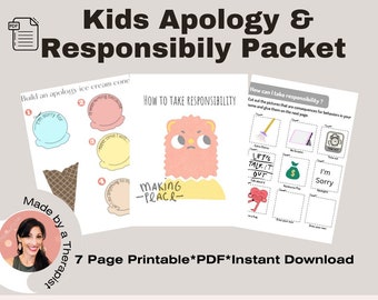 Kids Apology Worksheet: Responsibility & Empathy Printable (PDF)