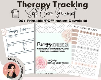 Therapy Journal: Self-Care Prompts & Progress Tracker (PDF)