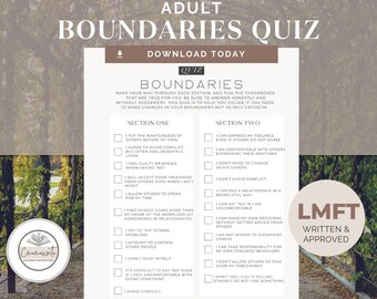Boundaries Quiz: Adult Self-Reflection Worksheet (PDF Download)