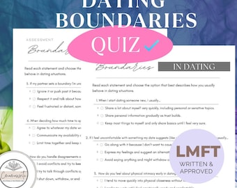 Dating Boundaries Quiz | Relationship Self Reflection | Healthy vs Unhealthy Boundaries | Therapist Made PDF