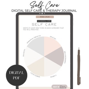 self care wheel, digital self care wheel, track your self care, personal growth tracking, relationship goals, spirituality goals, career goals, health goals, financial goals, Goodnotes Journal, Notability  Journal, Digital self care journal,
