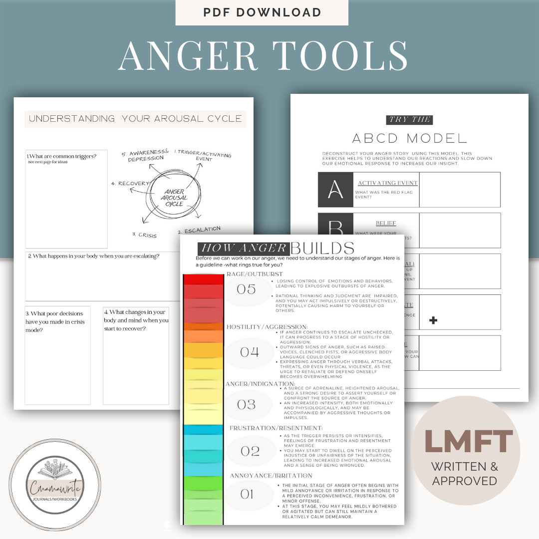 Anger Management Workbook for Adults: CBT Skills & Exercises (PDF ...