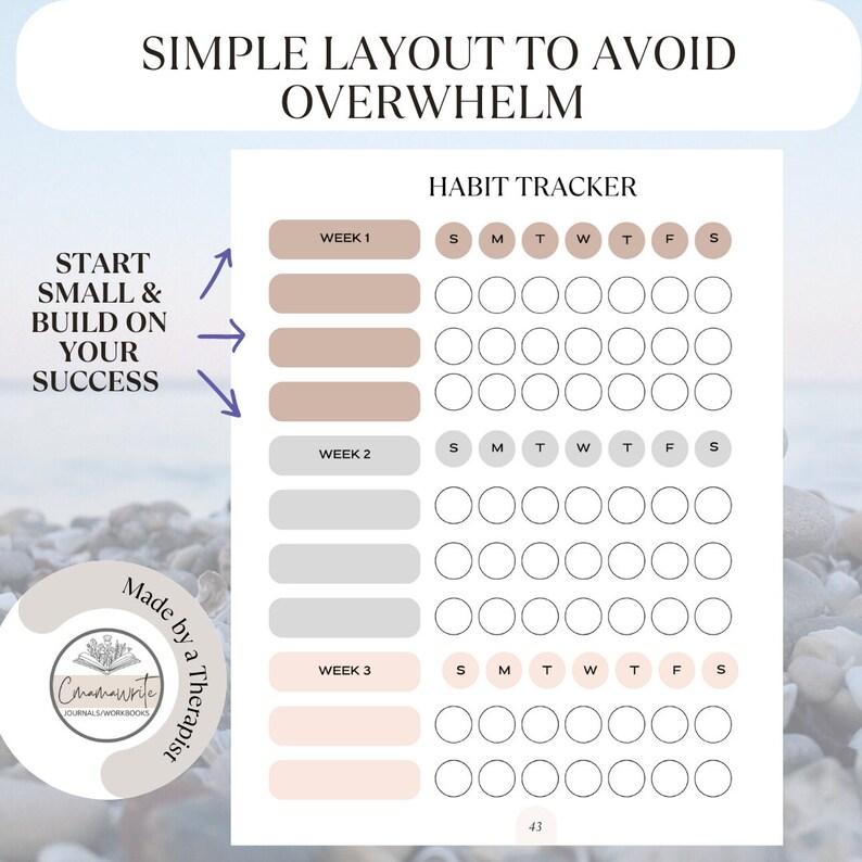 Self Care Habit Tracker Printable: Simple Well-being Journal (PDF) - Etsy