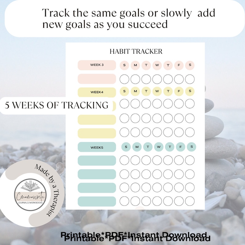 Minimalistic Habit Tracker, Everyday Habit Tracker Printable, 5 Week ...