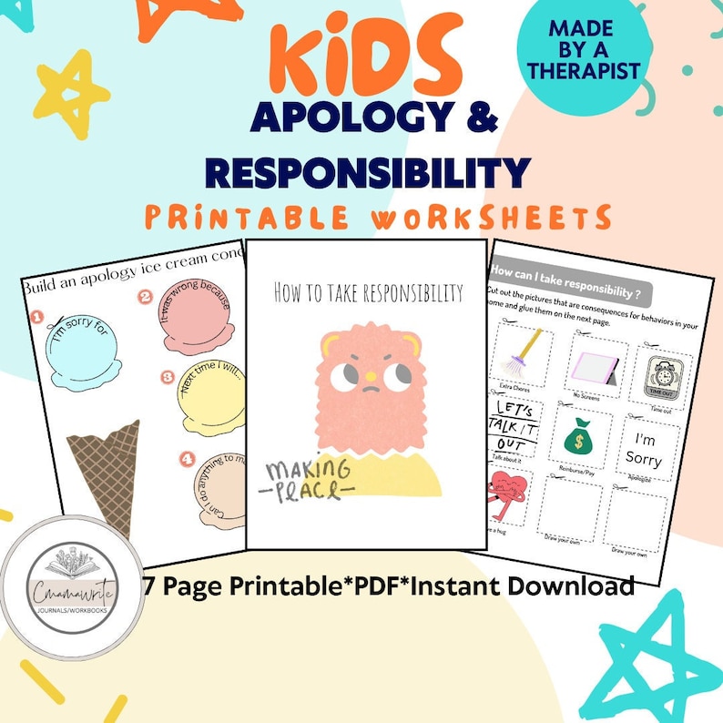 Kids Apology Printable, Apology Letter, How to Apologize Worksheet ...