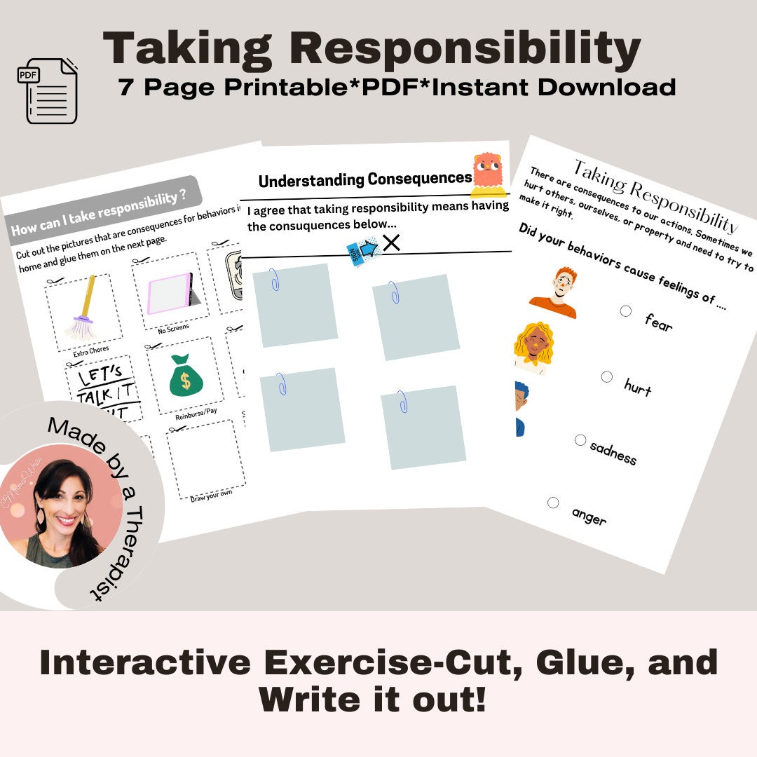 Apology Worksheet.pdf Kids Apology Worksheet: Responsibility & Empathy Printable (PDF) - Etsy