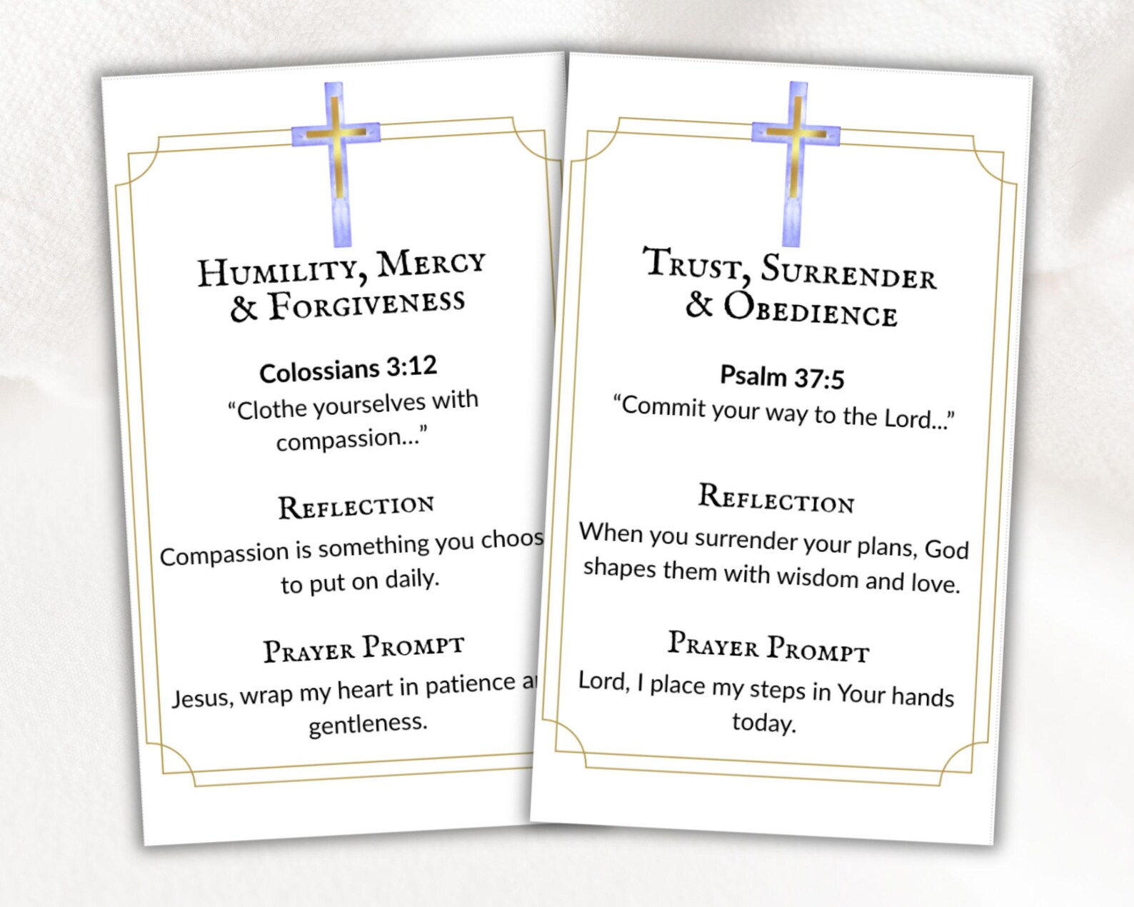 Lent Scripture Cards Printable Prayer Cards 40 Days of Lent Bible ...