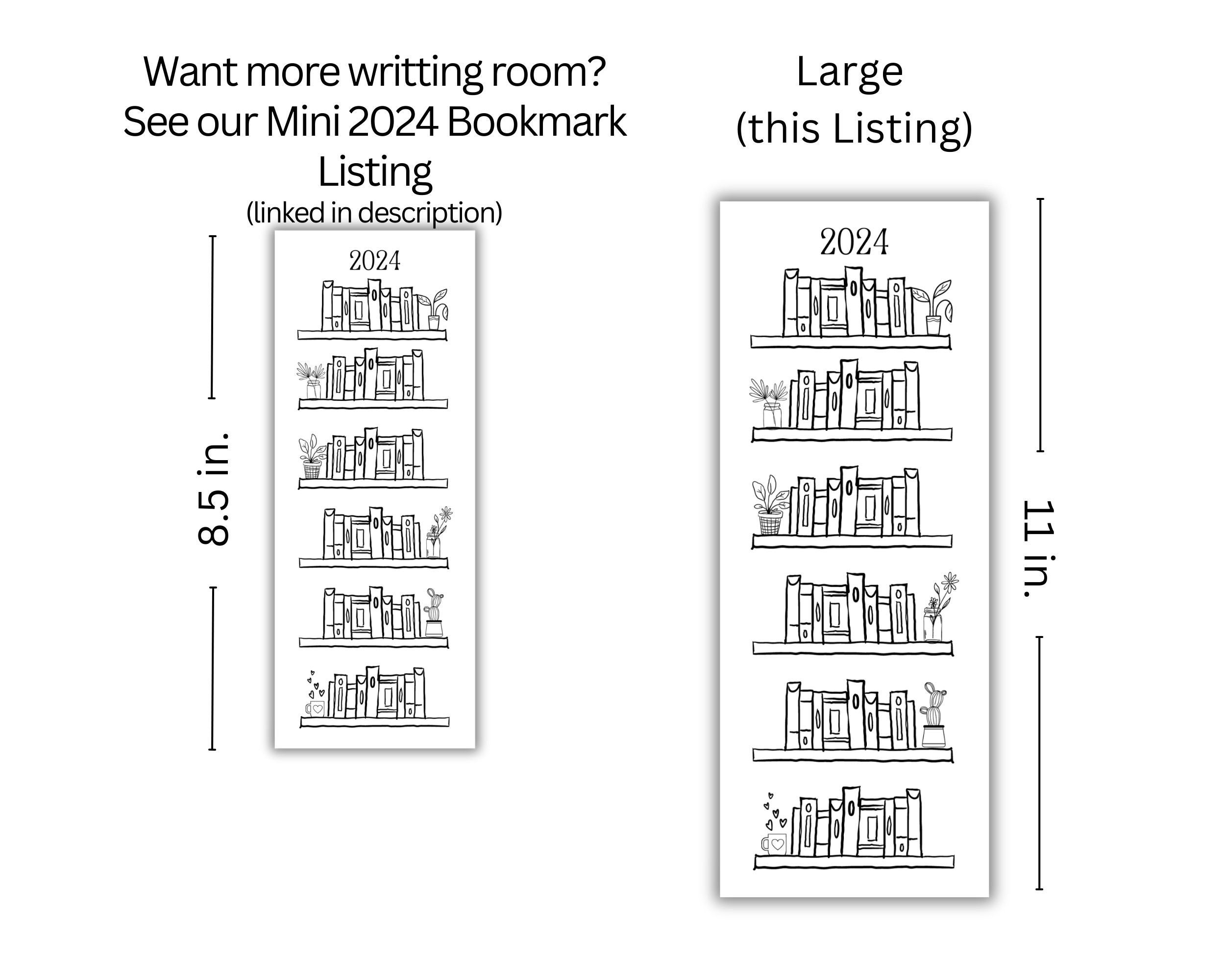 Printable 2024 Reading Log Bookmark Reading Tracker, 2024 Bookmark