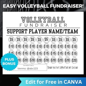Editable Volleyball Fundraiser, Printable Volleyball Team Fundraiser, Sponsor My Season Fundraiser Flyer, Black Out My Board Fundraiser