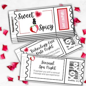 Buoni d'amore per coppie, Buoni regalo dolci e piccanti, Libro di coupon romantico, Buoni per appuntamenti notturni, Buoni d'amore per lui o lei