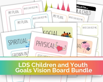Children and Youth Program Goal Setting Bundle, Church of Jesus Christ of Latter-Day Saint Goal Tracker Worksheets, Youth Program Goal Sheet