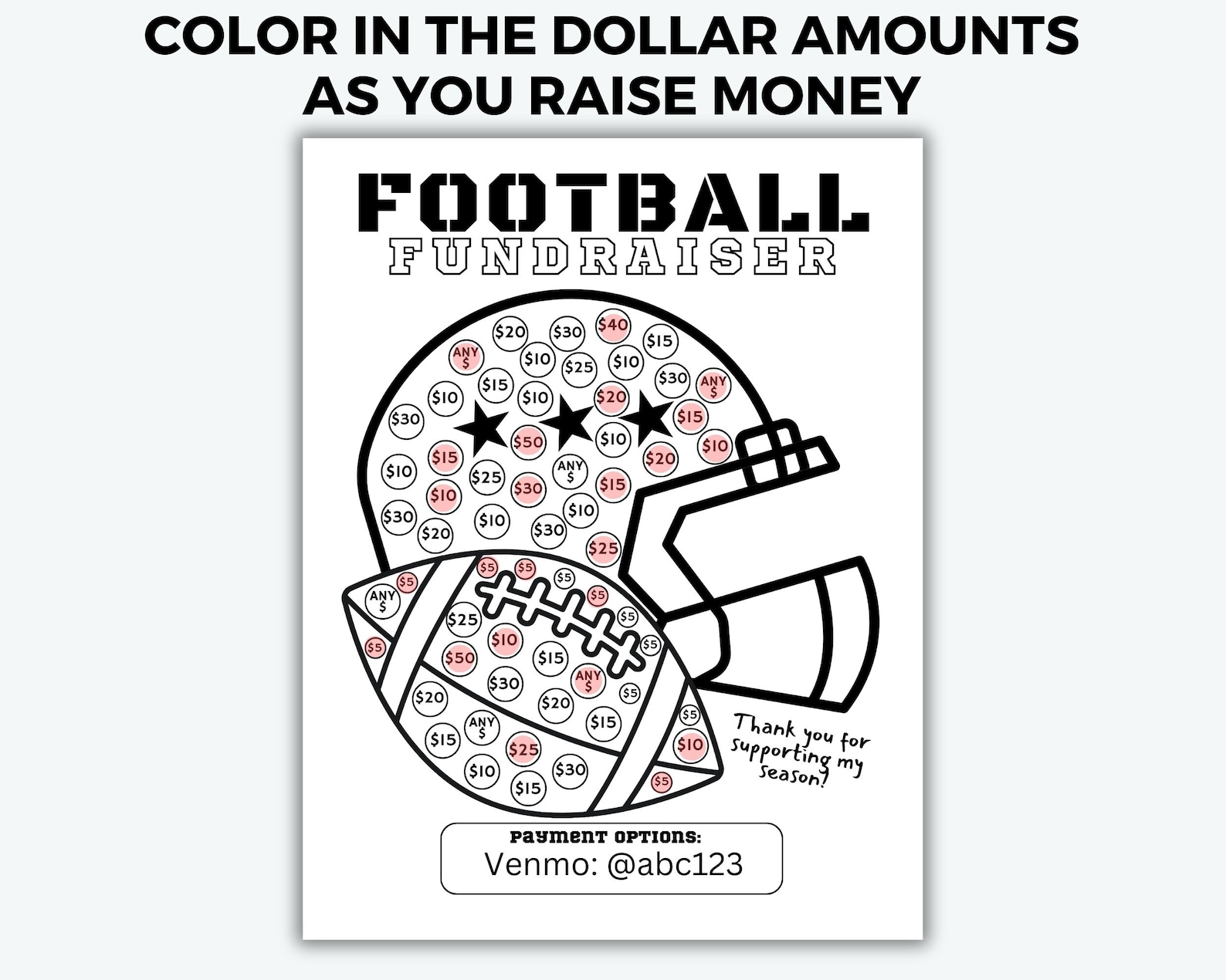 Editable Football Fundraiser Template, Easy Football Fundraiser Flyer Editable Football Fundraiser Template, Easy Football Fundraiser Flyer