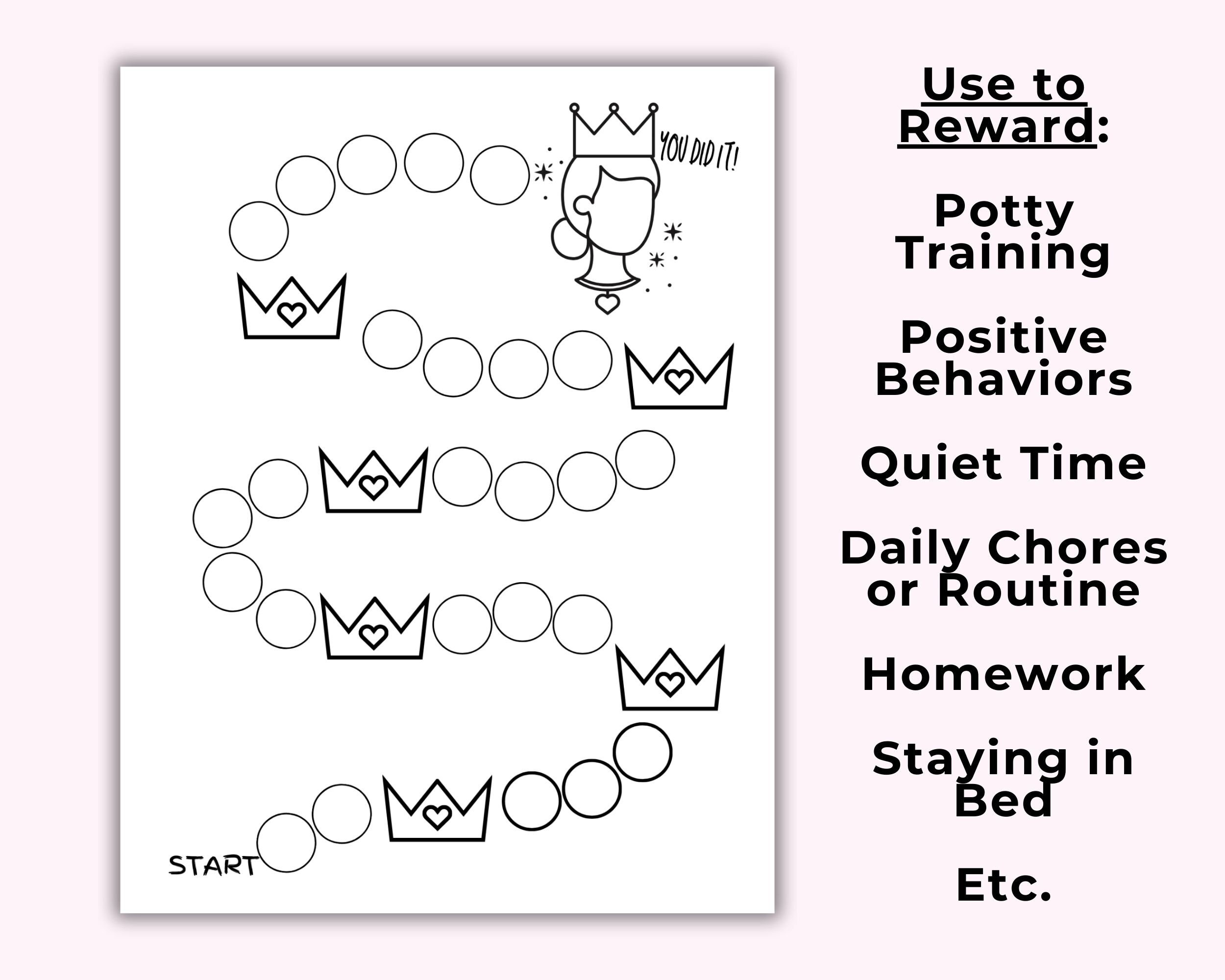 Toddler Reward Chart, Reward Chart for Kids Printable, Princess Reward ...