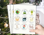 Jesse Tree Advent Ornaments Printable | Advent Countdown Decorations | Bible Story Ornament Set | Christmas Jesse Tree Catholic Advent