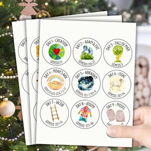 Jesse Tree Advent Ornaments Printable | Advent Countdown Decorations | Bible Story Ornament Set | Christmas Jesse Tree Catholic Advent