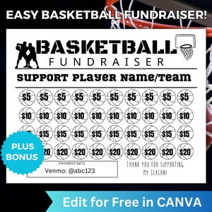 Editable Basketball Fundraiser Template, Printable Basketball Team Fundraiser, Sponsor My Season Fundraiser Flyer, Black Out My Board