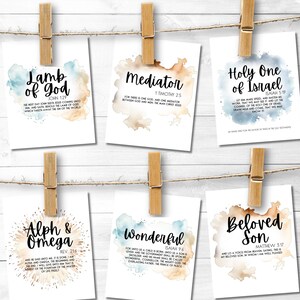 25 Names of Jesus Christ, Scripture Christmas Countdown, LDS Christmas Advent, Christ Centered Advent Scripture Cards, LDS Ministering Gift
